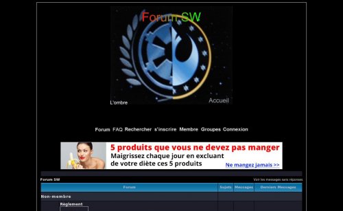 Capture d'�cran du jeu web forum SW