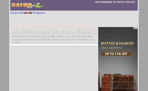 Capture d'�cran du jeu web Gator.fr