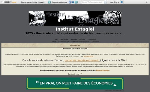 Capture d'�cran du jeu web Institut Estagiel