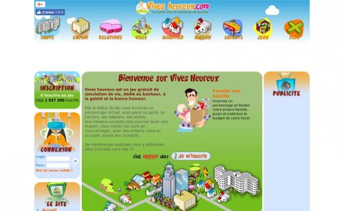 Capture d'�cran du jeu web jeu vivez heureux