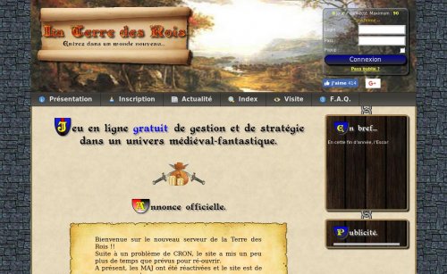 Capture d'�cran du jeu web La Terre des Rois