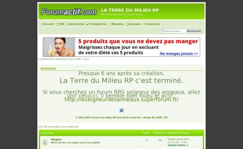 Capture d'�cran du jeu web La Terre Du Milieu RP