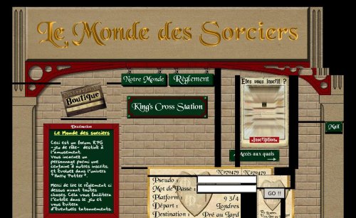 Capture d'�cran du jeu web Le monde des Sorciers
