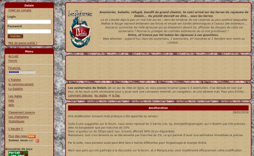 Capture d'�cran du jeu web Les souterrains de Delain