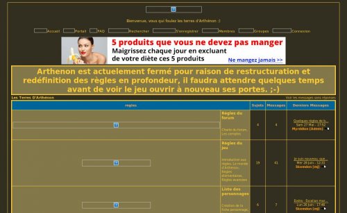 Capture d'�cran du jeu web Les Terres d'Arthenon