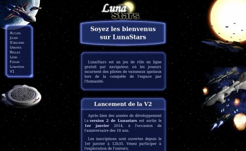 Capture d'�cran du jeu web Lunastars