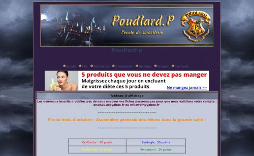 Capture d'�cran du jeu web Poudlard P
