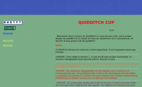 Capture d'�cran du jeu web Quidditchcup