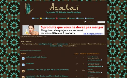 Capture d'�cran du jeu web Azala&iuml;, sur la piste des origines