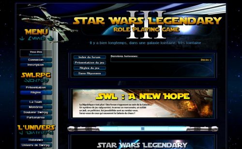 Capture d'�cran du jeu web Star Wars Legendary RPG
