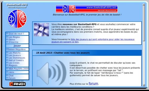 Capture d'�cran du jeu web Basketball-RPG