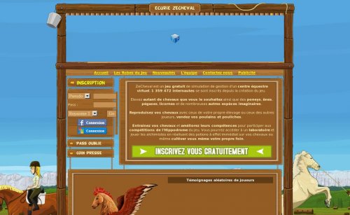 Capture d'�cran du jeu web ZeCheval