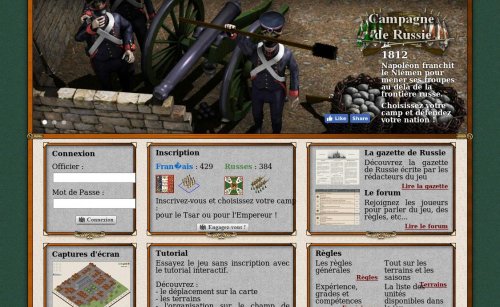 Capture d'�cran du jeu web Campagne de Russie