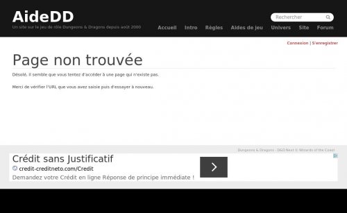 Capture d'�cran du jeu web AideDD Wargames