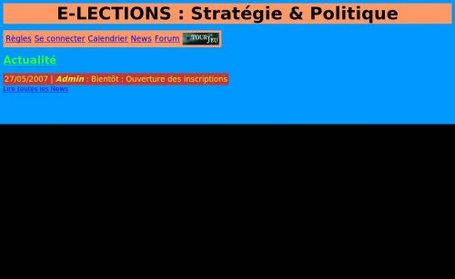Capture d'�cran du jeu web E-lections