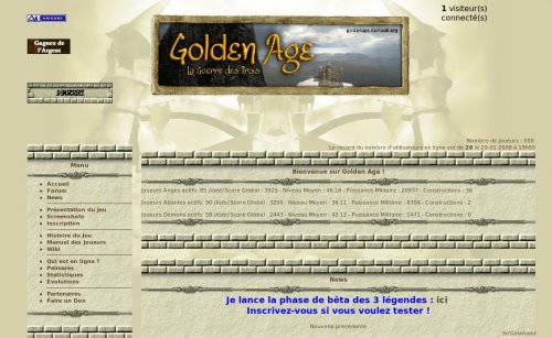 Capture d'�cran du jeu web Golden Age