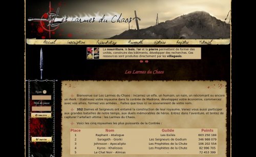 grande copie d'�cran du jeu Les Larmes du Chaos
