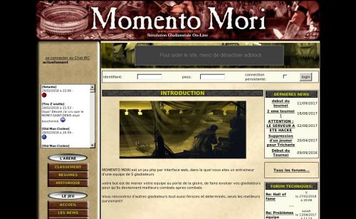 Capture d'�cran du jeu web Momento Mori