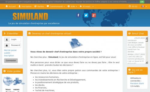 Capture d'�cran du jeu web Simuland.net