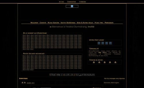 Capture d'�cran du jeu web Durmstrang - Institut de Magie