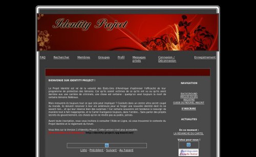 Capture d'�cran du jeu web Identity Project