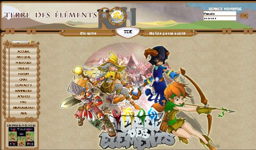 Capture d'�cran du jeu web Terre des El&eacute;ments