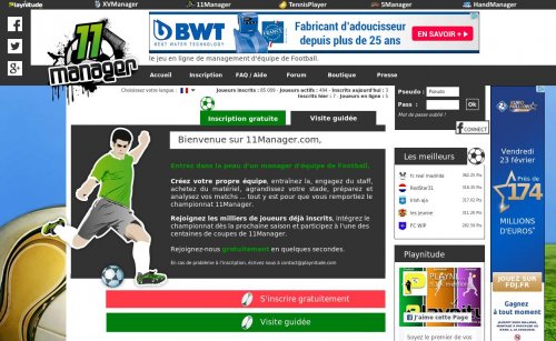 Capture d'�cran du jeu web 11Manager