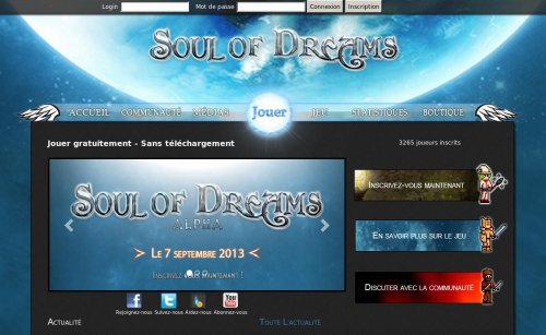 Capture d'�cran du jeu web Soul of Dreams