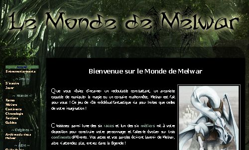 Capture d'�cran du jeu web Le Monde de Melwar