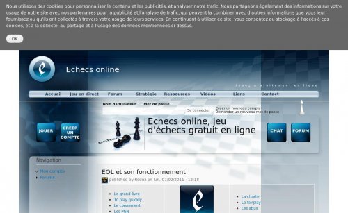 Capture d'�cran du jeu web Echecs online