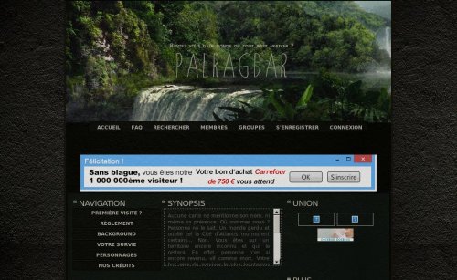 Capture d'�cran du jeu web Palragdar :: L'&icirc;le du Cr&acirc;ne
