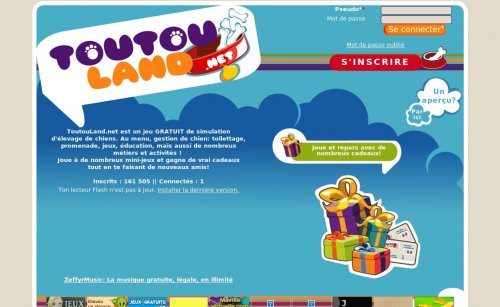 Capture d'�cran du jeu web Toutouland