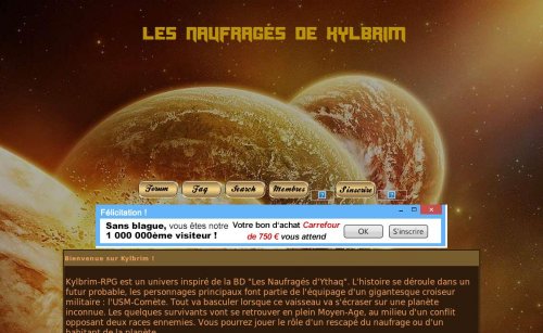 Capture d'�cran du jeu web Les naufrag&eacute;s de Kylbrim