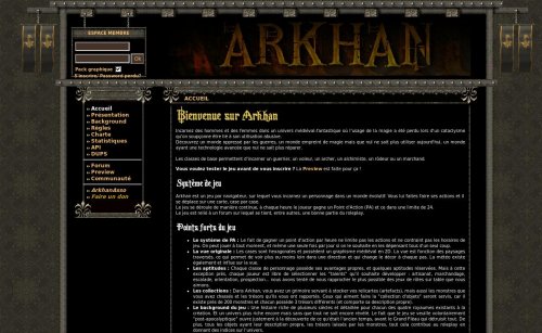 Capture d'�cran du jeu web Arkhan