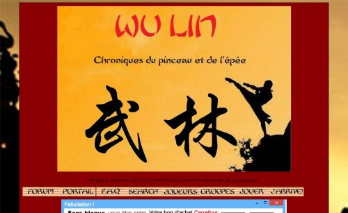 Capture d'�cran du jeu web Wu Lin