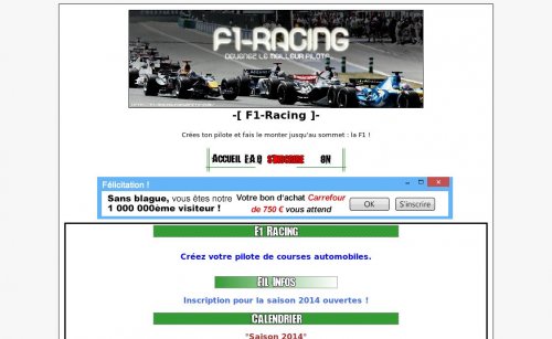Capture d'�cran du jeu web F1-Racing