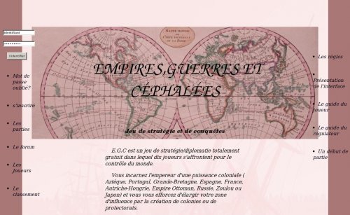 Capture d'�cran du jeu web Empires, guerres et c&eacute;phal&eacute;es