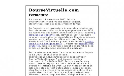 Capture d'�cran du jeu web BourseVirtuelle.com