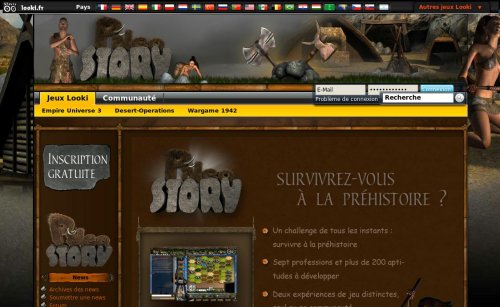 Capture d'�cran du jeu web Paleostory