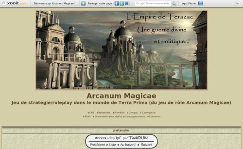 Capture d'�cran du jeu web Arcanum Magicae