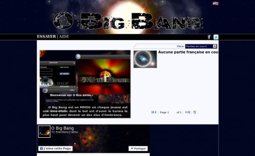 Capture d'�cran du jeu web O Big Bang - Les chroniques d'Ombrance