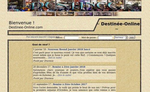 Capture d'�cran du jeu web Destinee-online