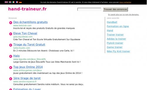 Capture d'�cran du jeu web Hand-traineur