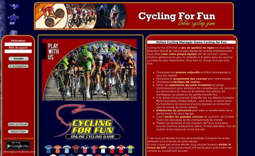 Capture d'�cran du jeu web Cycling for fun